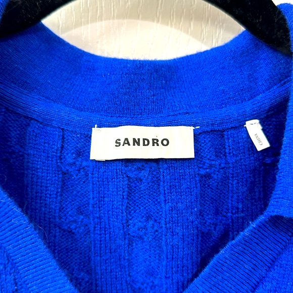 SANDRO sweater Electric Blue, size 2, Small USA, used twice. - Picture 3 of 5